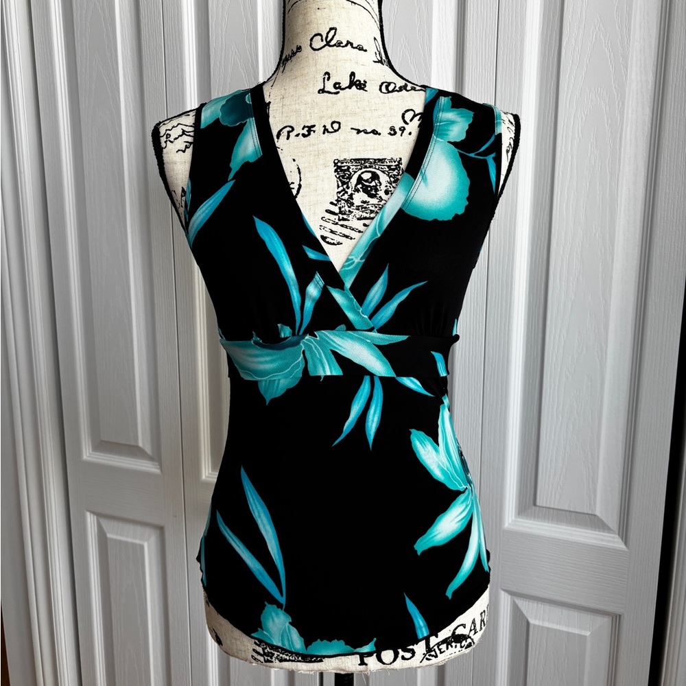 Blu  Flowered Print Sleeveless